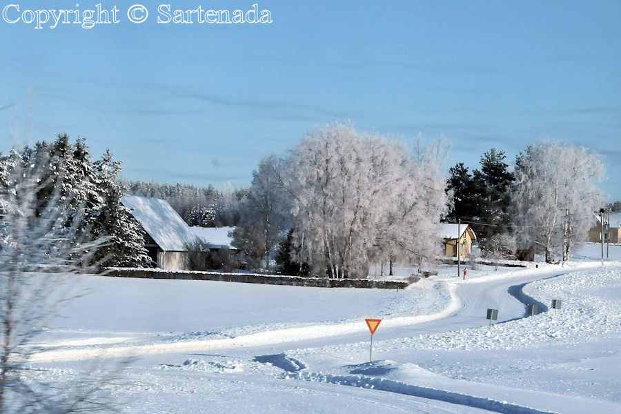 Snowy winter landscape / Paisaje invernal con nieve / Paysages d'hiver et de neige