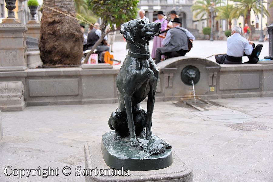 35. Dog sculptures in front of the Cathedral of Santa Ana